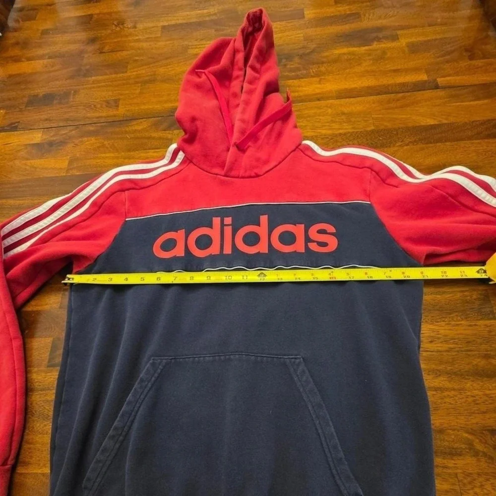 Adidas hoodie red and navy medium